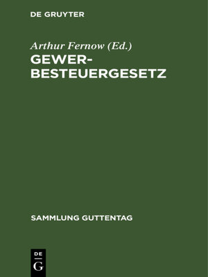 cover image of Gewerbesteuergesetz